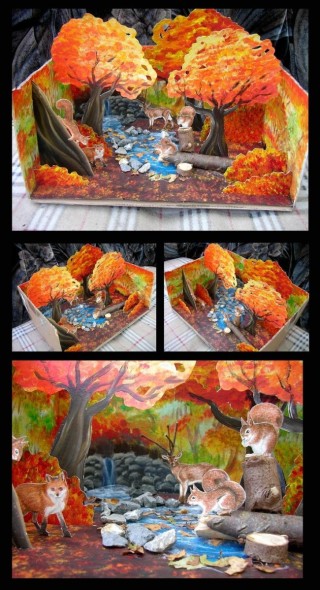 Поделка в коробке осень