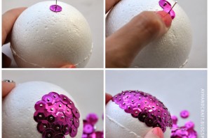 Новогодние поделки из пенопластовых шаров