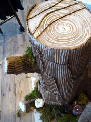 Пень из картона своими руками