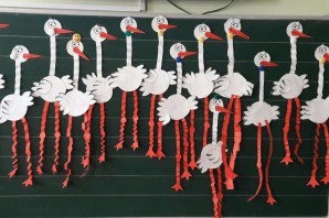 Поделка аист из бумаги шаблоны