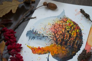 Осенний пейзаж поделка