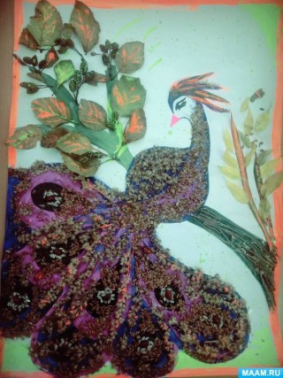 Сказочная птица поделка из природного материала