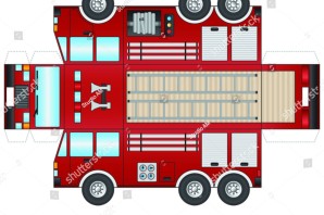 Пожарная машина из бумаги