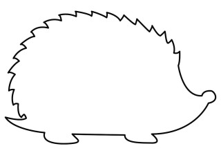 Контур ежика для аппликации из листьев