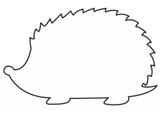 Трафарет ежика для аппликации из листьев