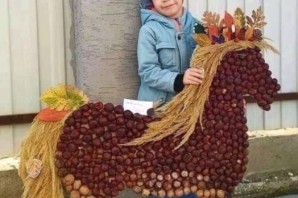 Поделка из каштанов лошадь шаблон