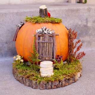 Осенняя поделка в сад из тыквы