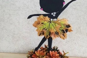 Балерина для поделки из листьев