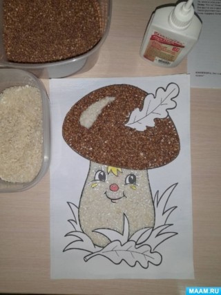 Гриб из гречки и риса