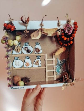 Осенняя поделка зайкина норка