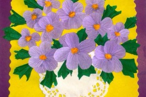 Аппликация из гофрированной бумаги цветы