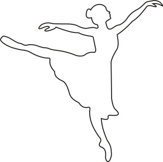 Фигурка балерины из бумаги трафарет