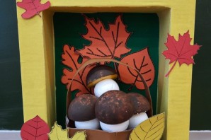 Поделка грибное лукошко в детский сад