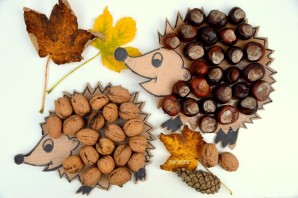 Осенняя поделка из орехов в садик