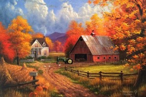 Осенний пейзаж с домом