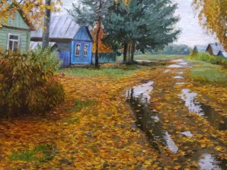 Пейзаж осень в деревне