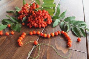 Бусы из рябины в детском саду