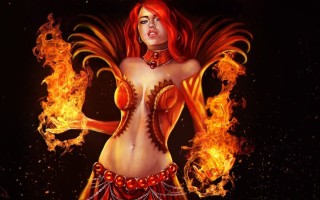 Огненная девушка арт