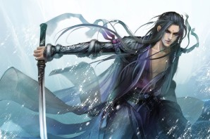 Арт мужчина с черными волосами