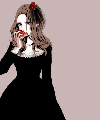 Девушка в черном платье арт