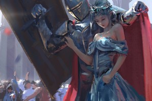 Рыцарь и девушка арт