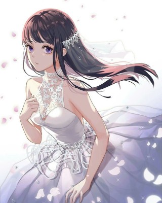 Девушка в свадебном платье арт