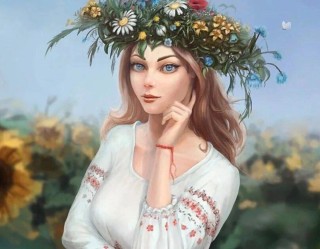 Славянская девушка арт