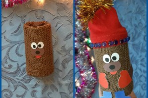 Новогодние игрушки из туалетных втулок