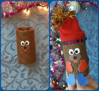 Новогодние игрушки из туалетных втулок