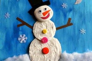 Поделка снеговик из пластилина