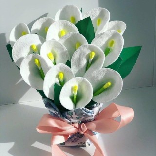 Цветы из ватных дисков