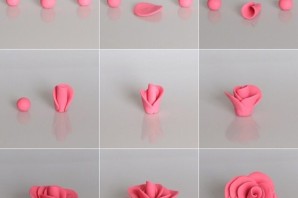 Цветы из воздушного пластилина