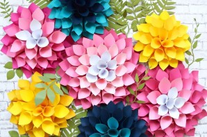 Цветы объемные из цветной бумаги