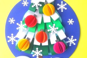 Аппликация на новый год из бумаги