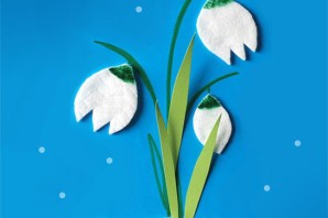Подснежники из ватных дисков