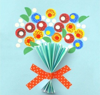 Аппликация цветы для мамы