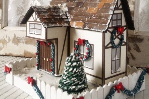 Новогодний домик из картона