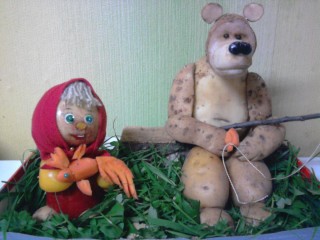 Медведь из картошки