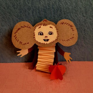 Чебурашка из бумаги