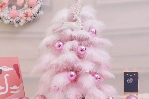 Серебряно розовая елка