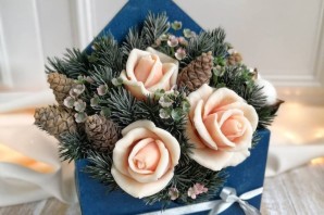 Новогодние букеты из мыла