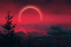 Кровавая луна на закате