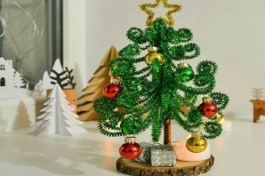 Елочка из синельной проволоки своими руками