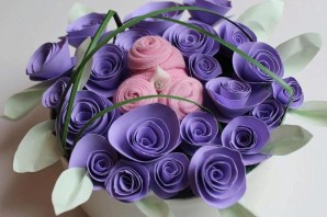 Букет из цветной бумаги