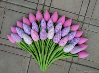 Тюльпаны из ткани