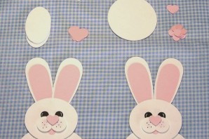 Аппликация из бумаги заяц