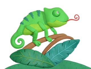 Хамелеон из пластилина