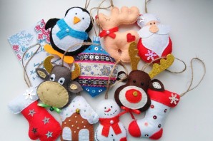 Елочные игрушки из фетра