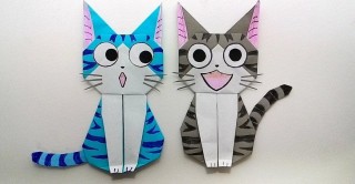Оригами котики из бумаги