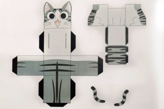 Объемный кот из бумаги